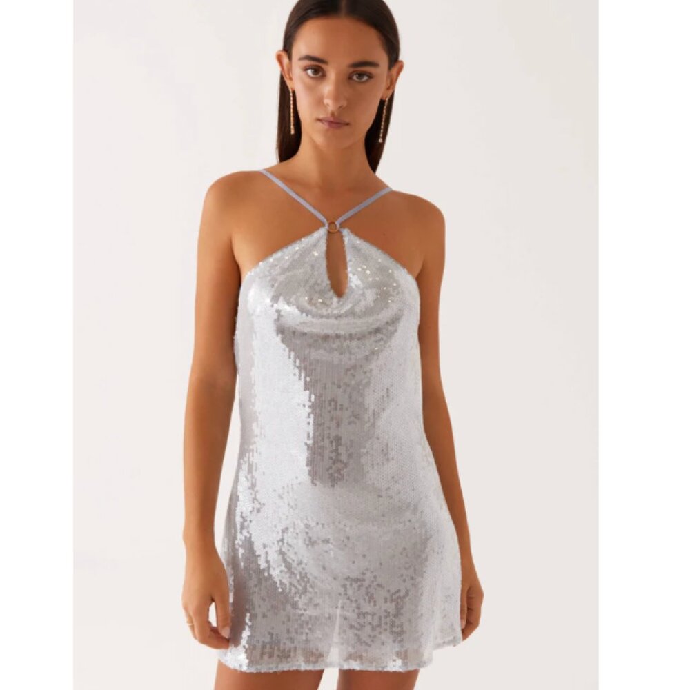 Peppermayo Blue Sequin Mini Dress US 0